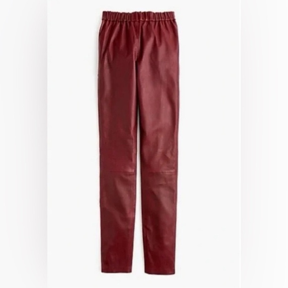 JCrew collection leather leggings Merlot